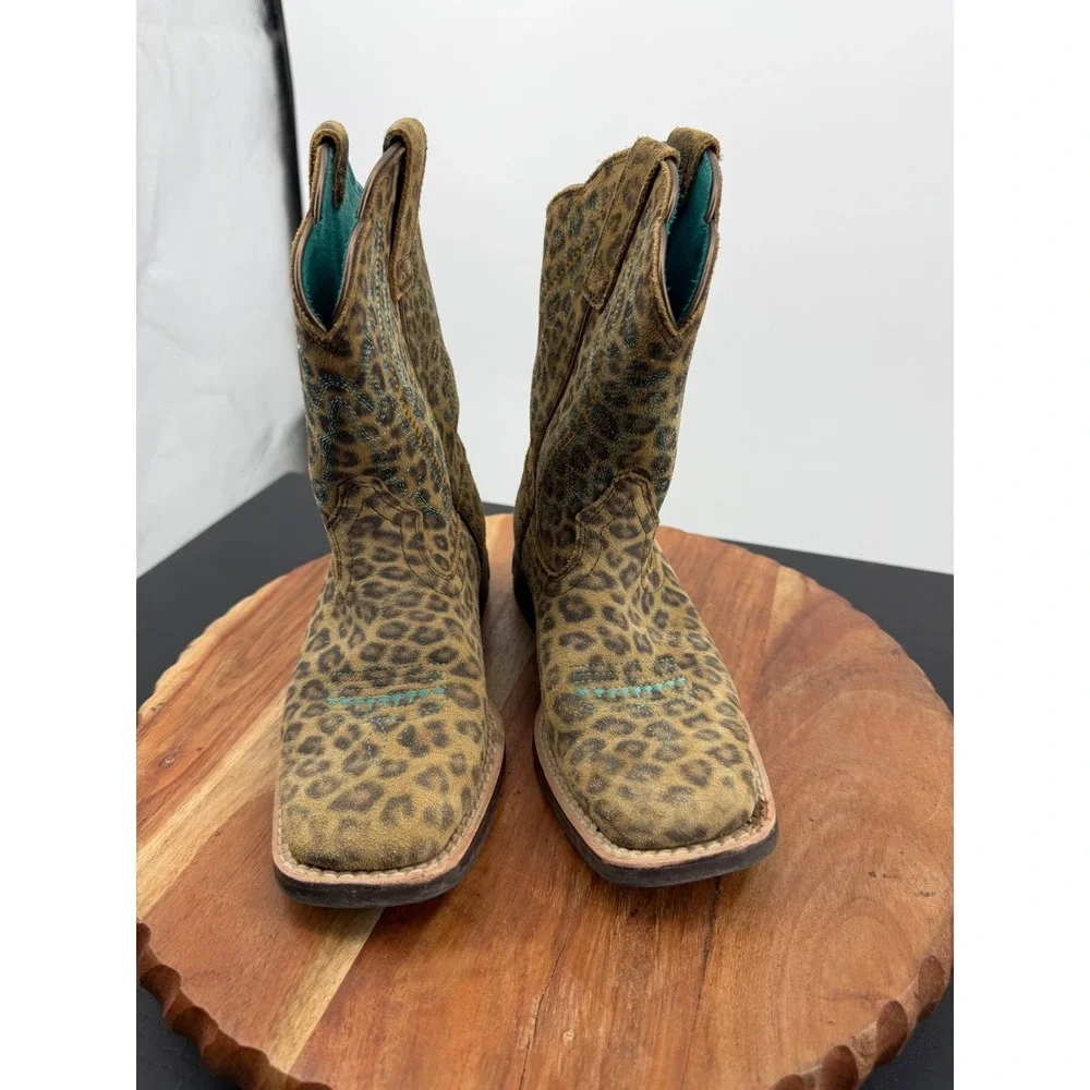 Ariat Kid's Primetime Faded Leopard Print Western Boot 10044422 girls 12